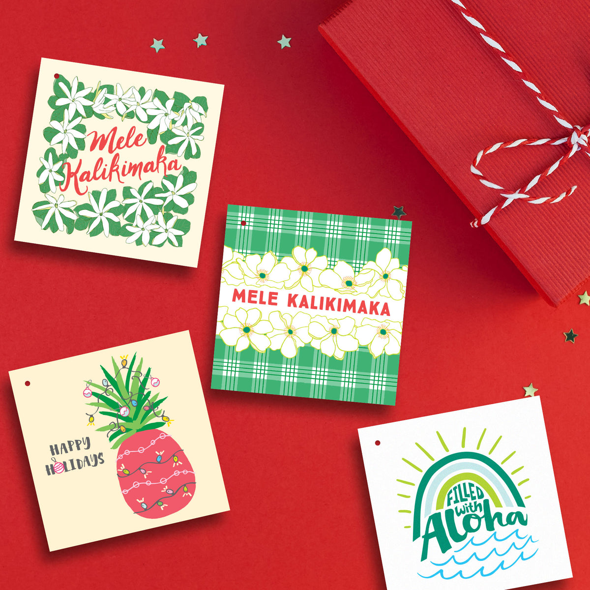 Holiday Pineapple Tree Gift Tags - 10 Pack