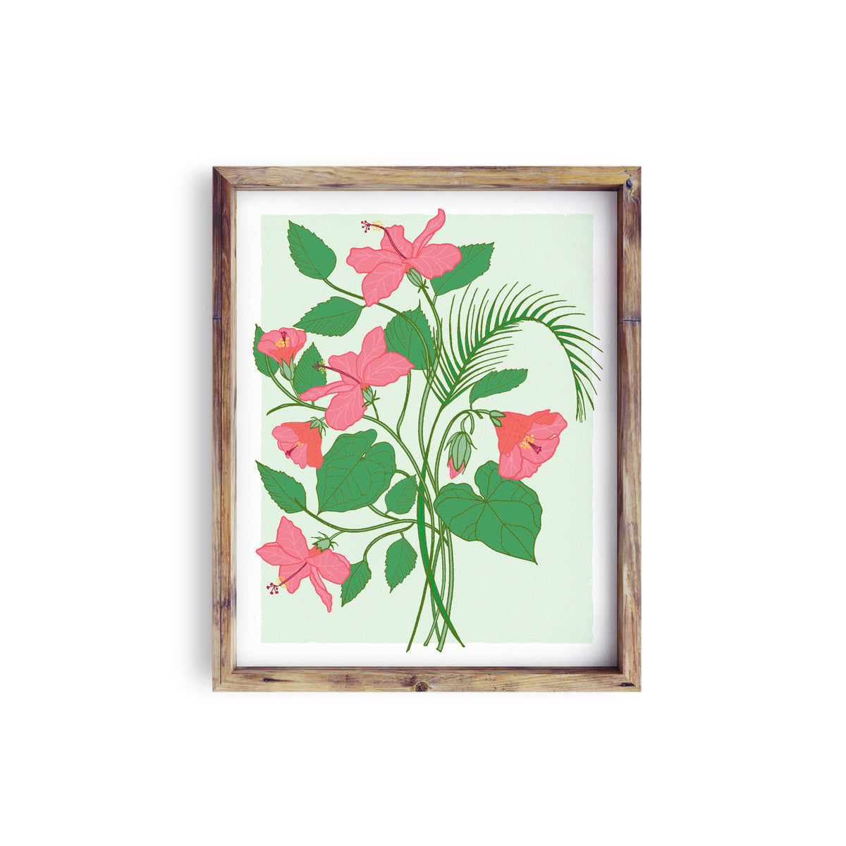 Pink Hibiscus Bouquet - Art Print (11x14)
