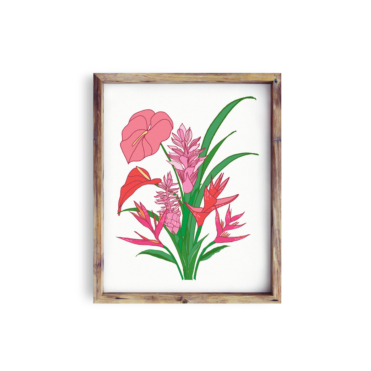 Leah Bouquet - Pink - Art Print (11x14)
