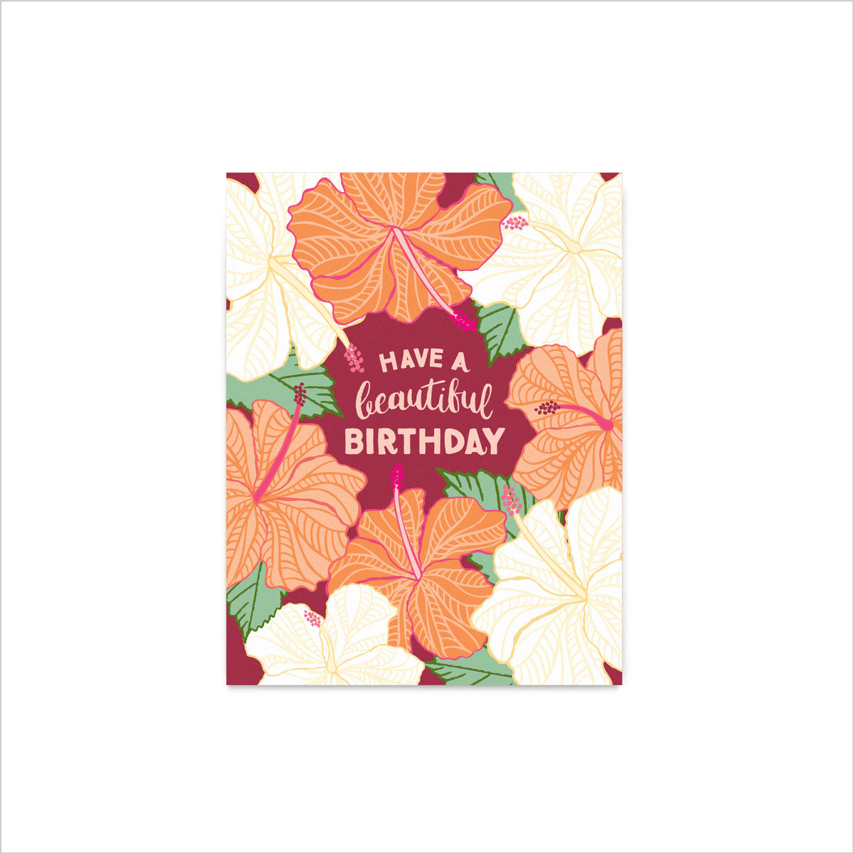 8 Card Set - Birthday Hibiscus Citrus