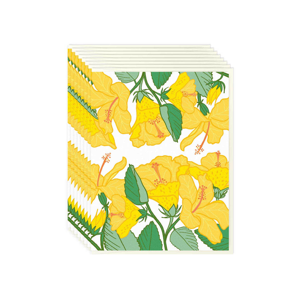 Yellow Hibiscus Cluster Everyday Card Set