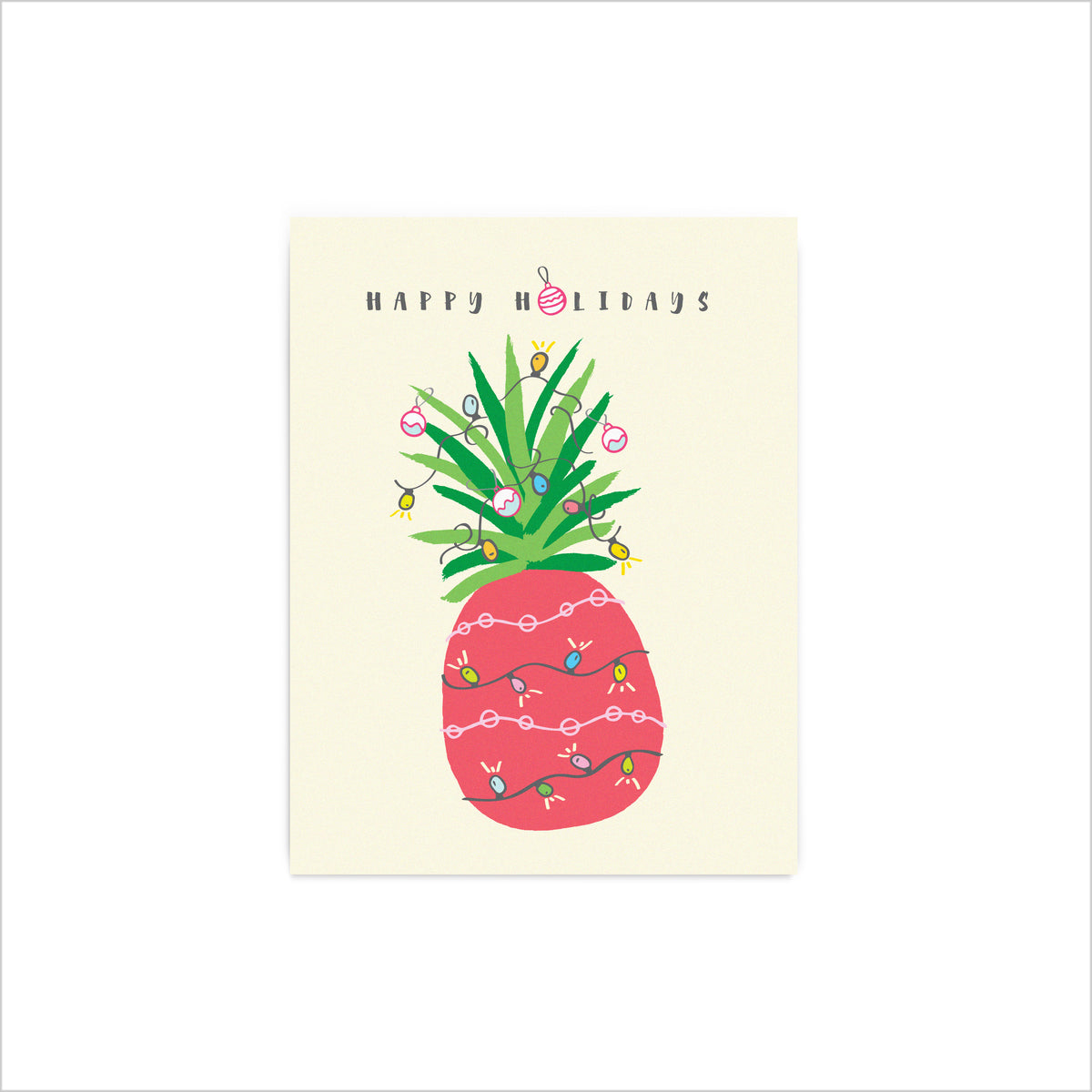 Happy Holidays Pineapple Tree - Card Set