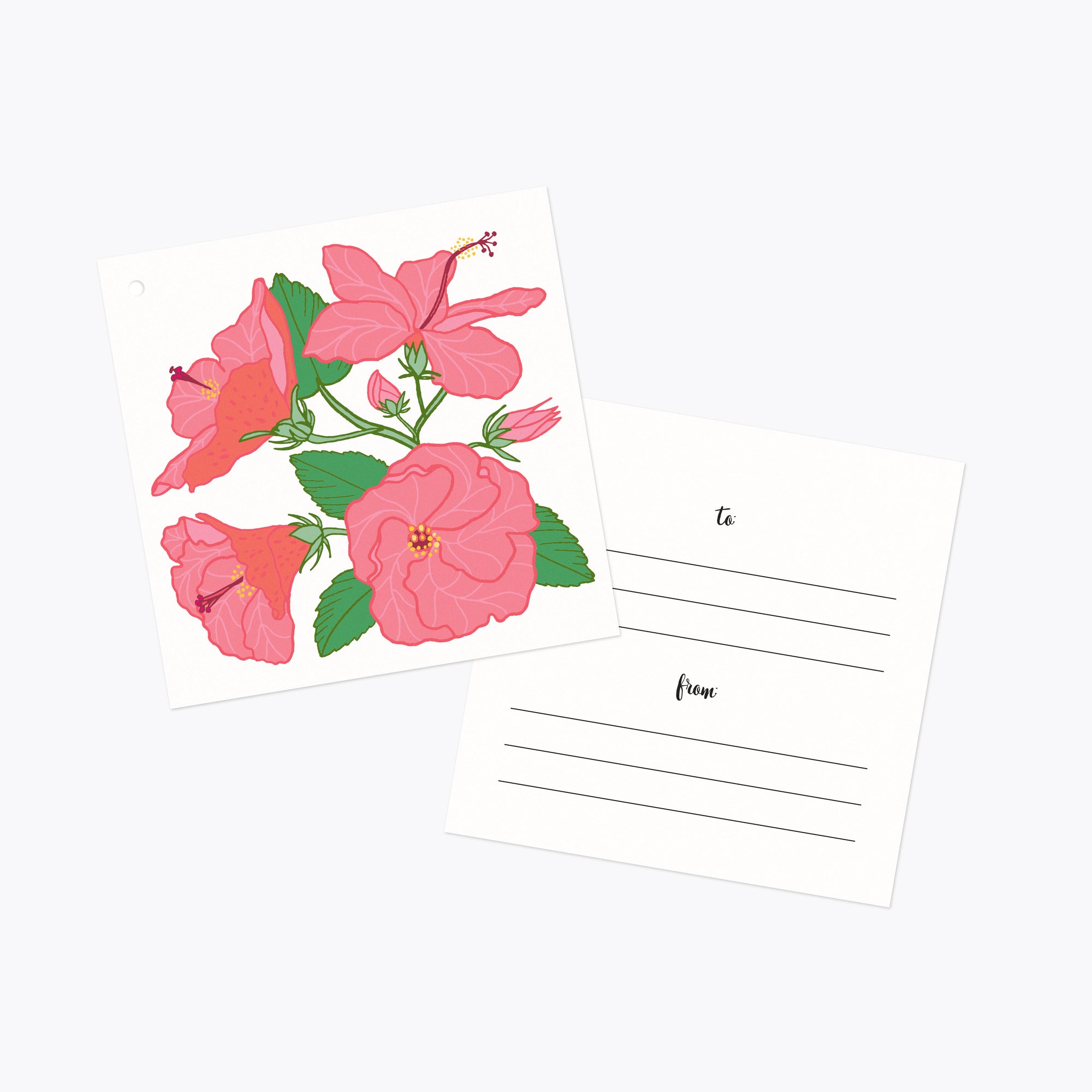Pink Hibiscus Gift Tags - 10 Pack