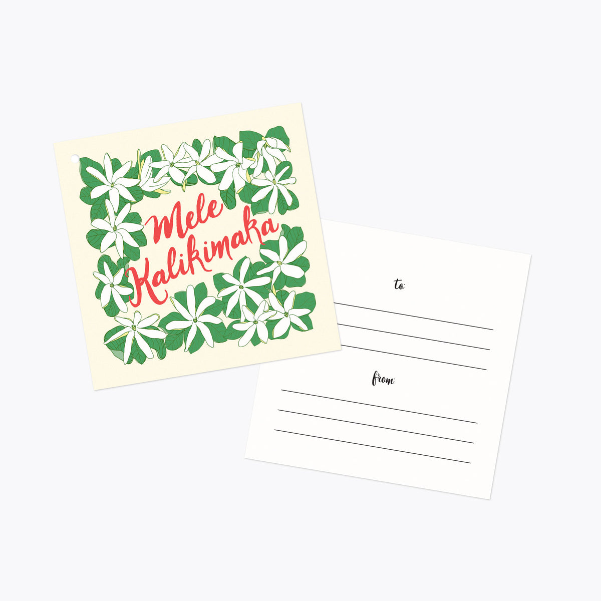 Mele Kalikimaka Tiare Gift Tag - 10 Pack