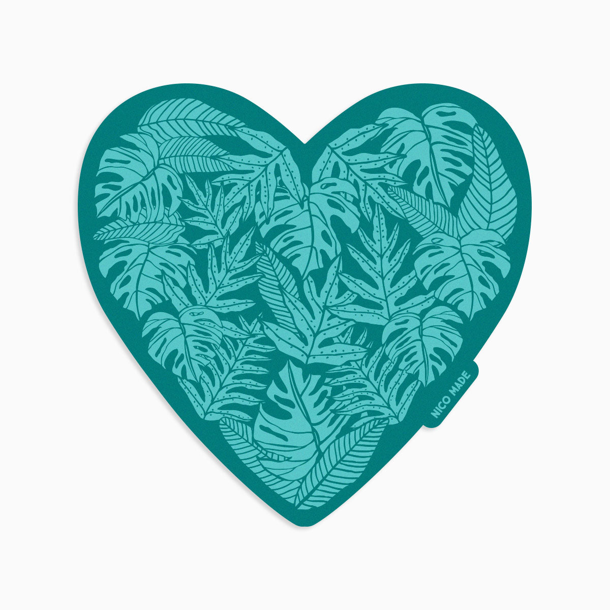 Fern Heart Blue • Sticker (New Color!)