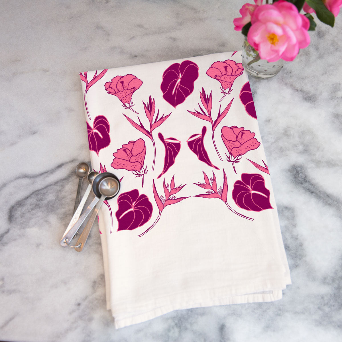 Tropic Mix Tea Towel - Berry