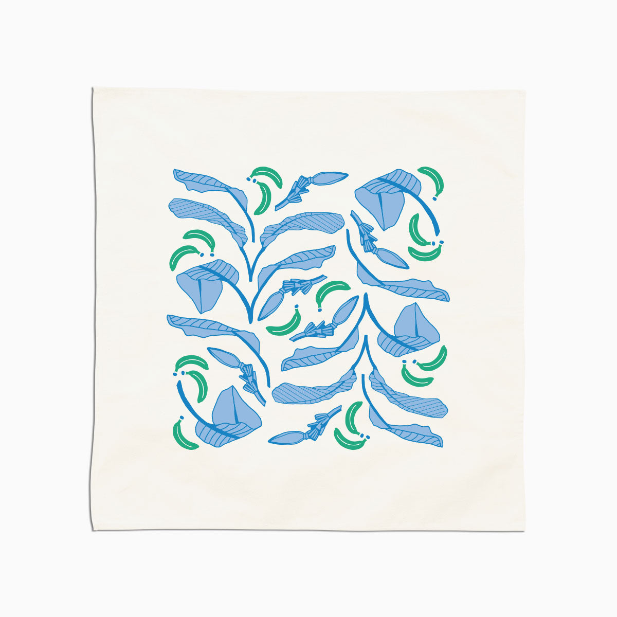 Banana Leaf Tea Towel - Periwinkle Blue