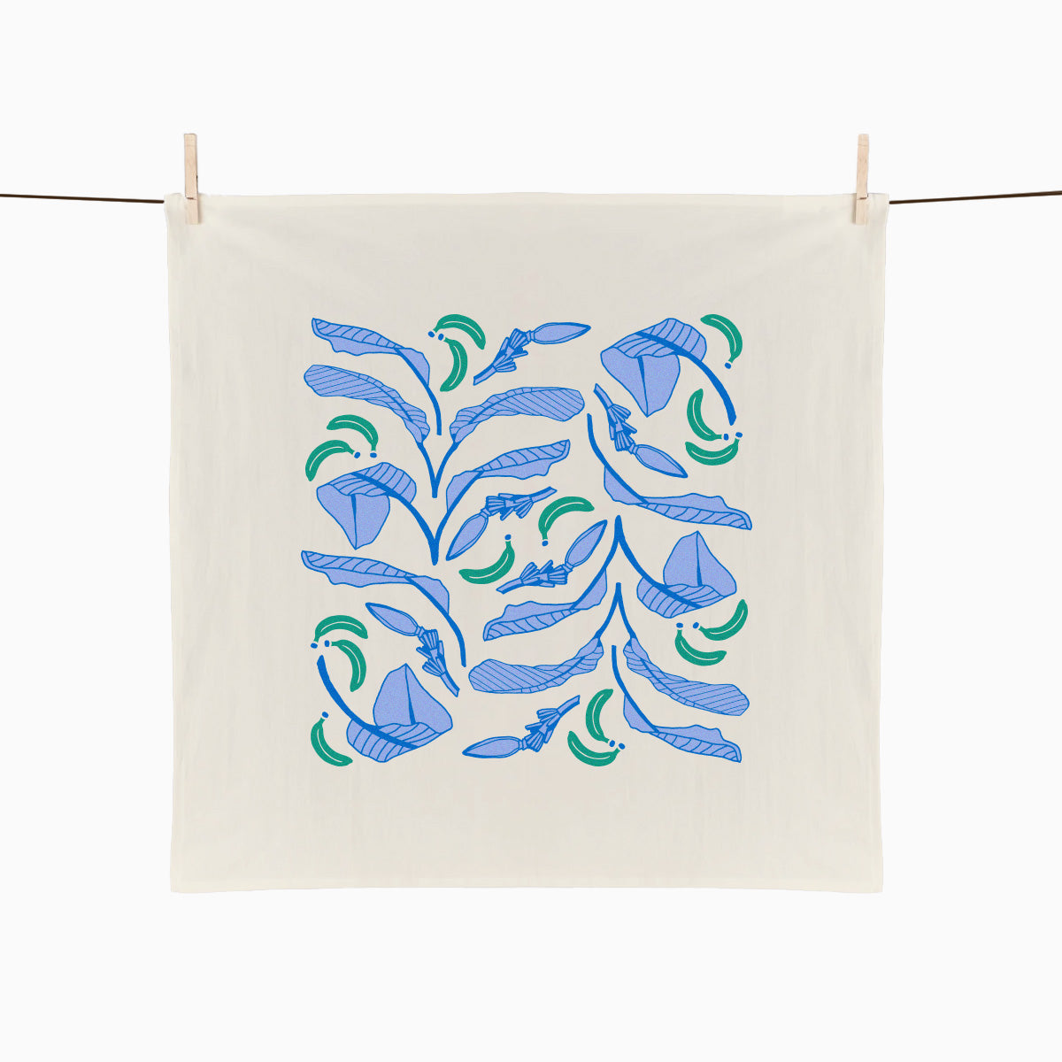 Banana Leaf Tea Towel - Periwinkle