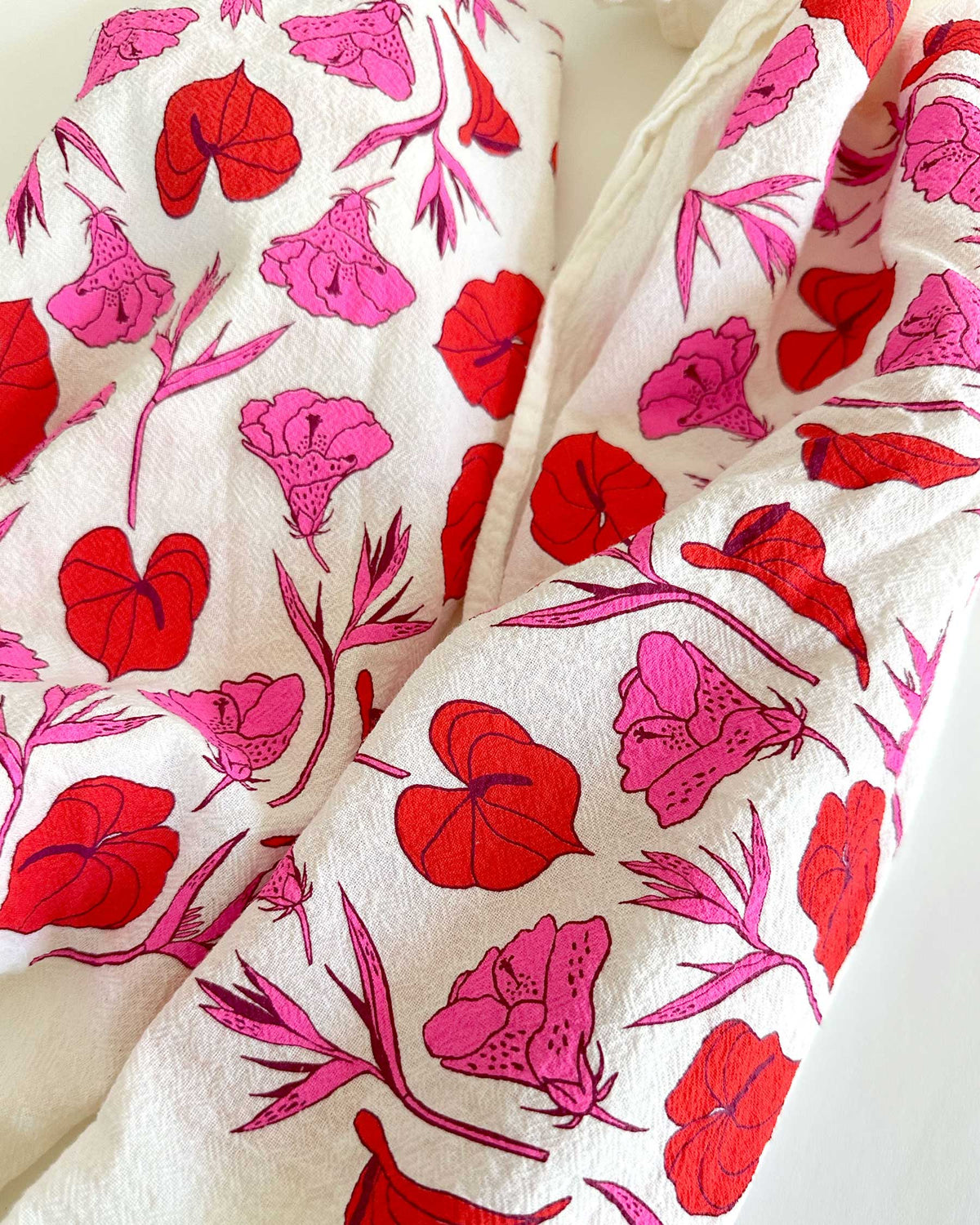 Tropic Mix Tea Towel - Red