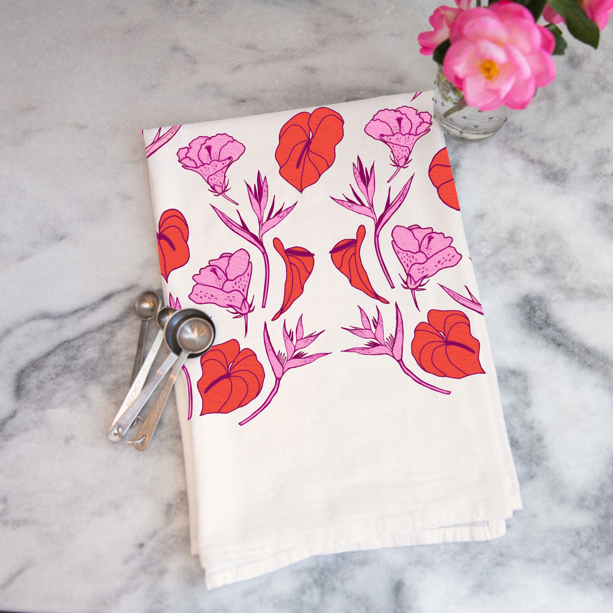 Tropic Mix Tea Towel - Chili