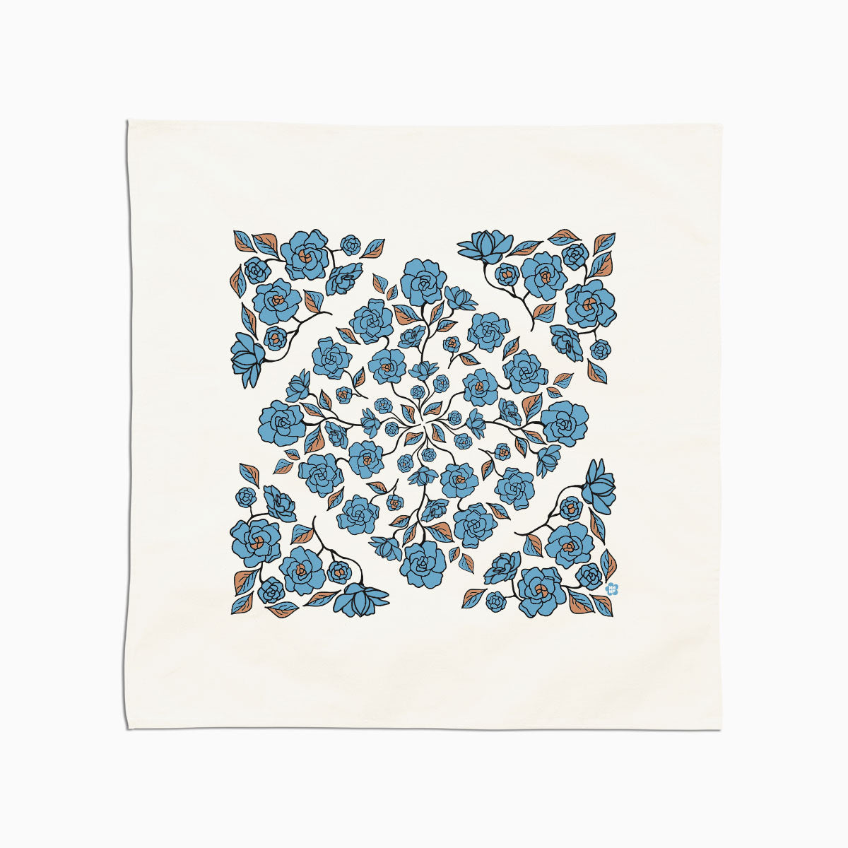 Gardenia Tea Towel - Hazy Blue
