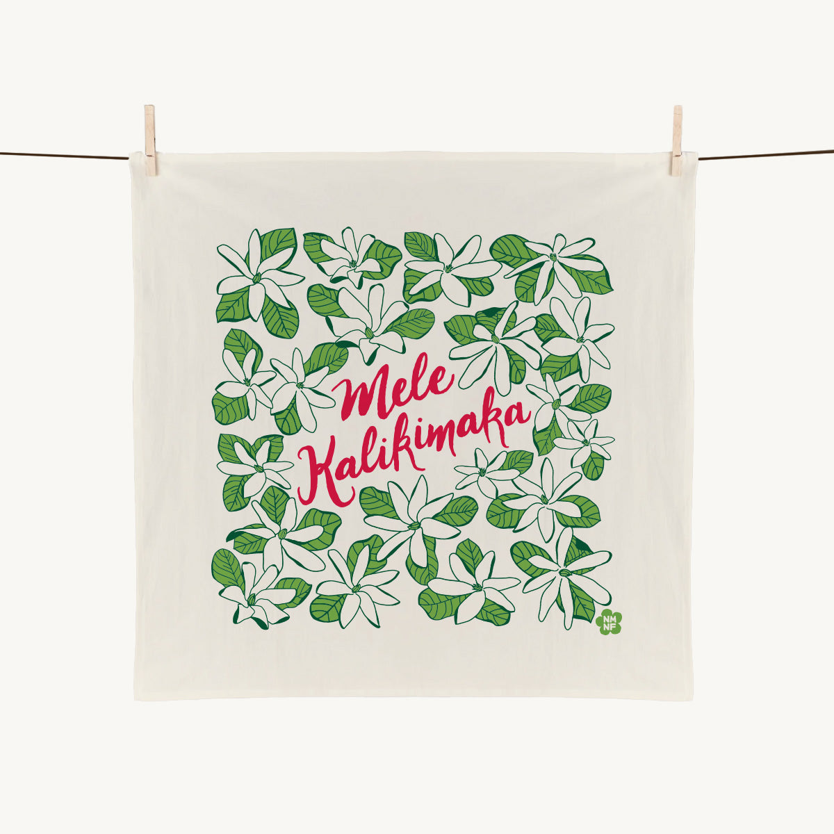 Holiday Tiare Tea Towel - Green