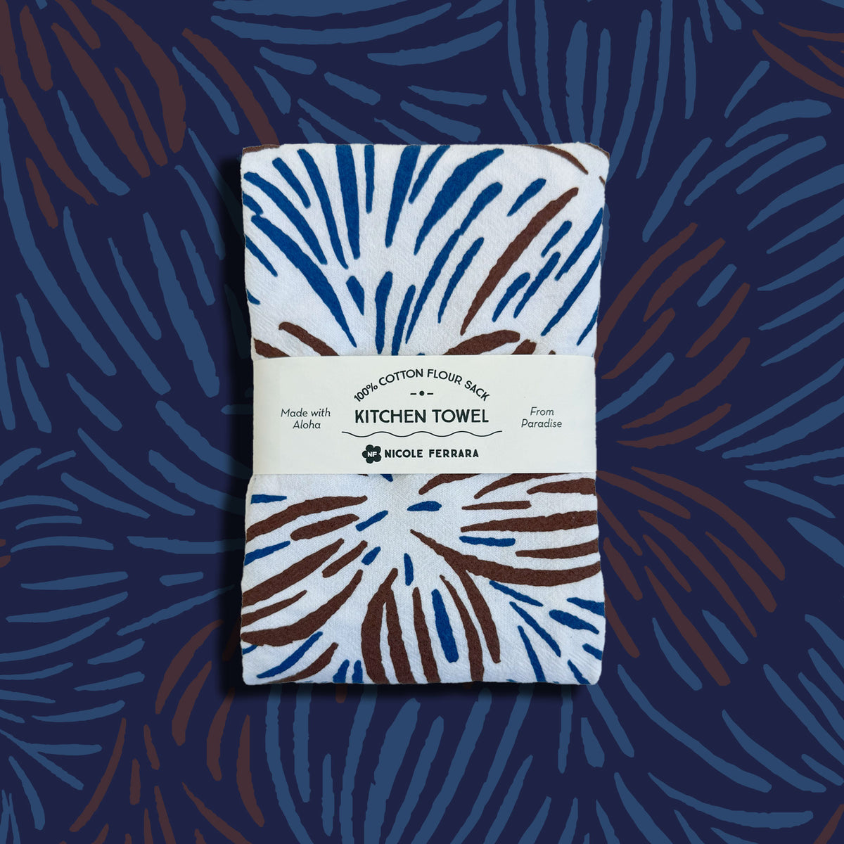 Wild Burst Tea Towel - Blue