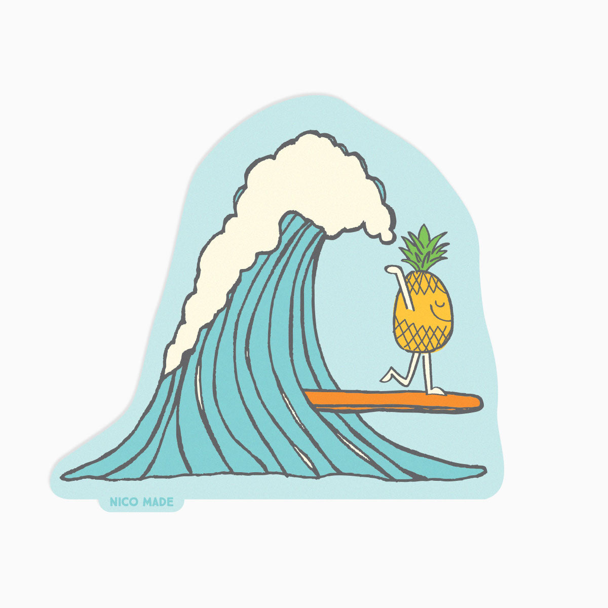 Surfing Pineapple • Sticker