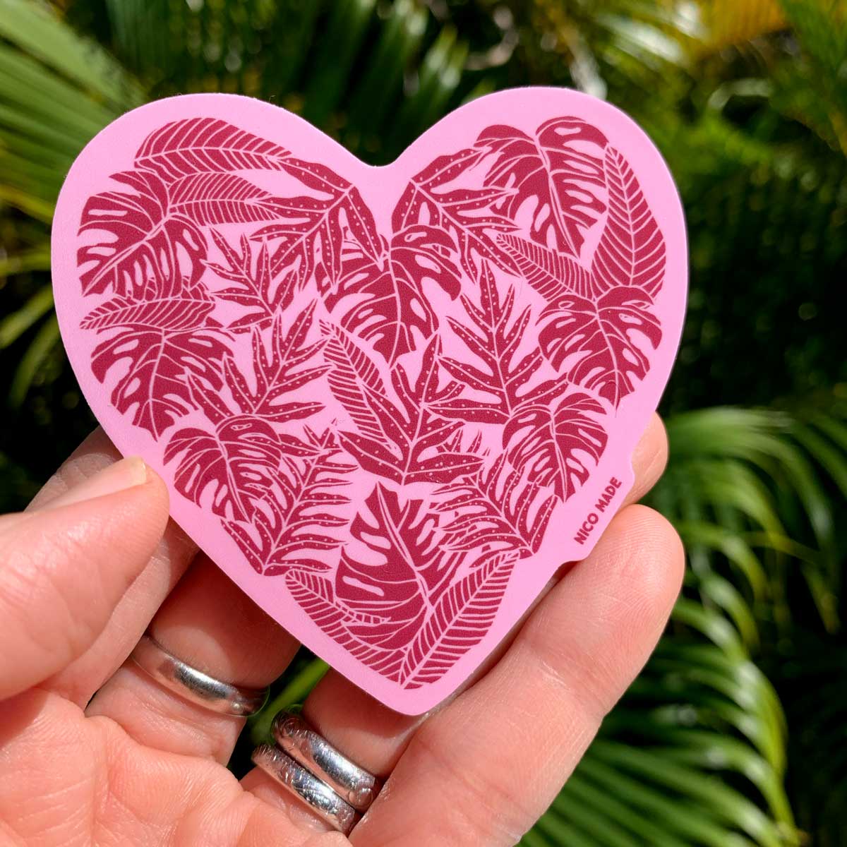 Fern Heart Pink • Sticker