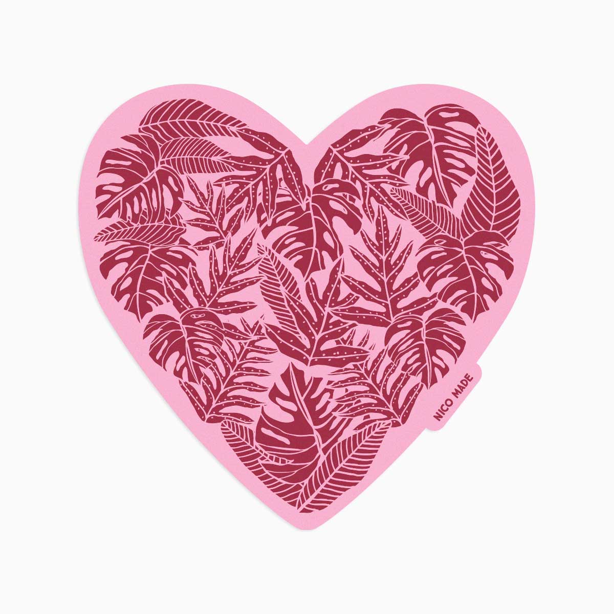 Fern Heart Pink • Sticker